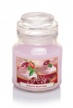 BARTEK СВЕЧИ  Ароматизированная свеча в баночке Фруктовые маффины Fruit Muffins Cherry  130 гр