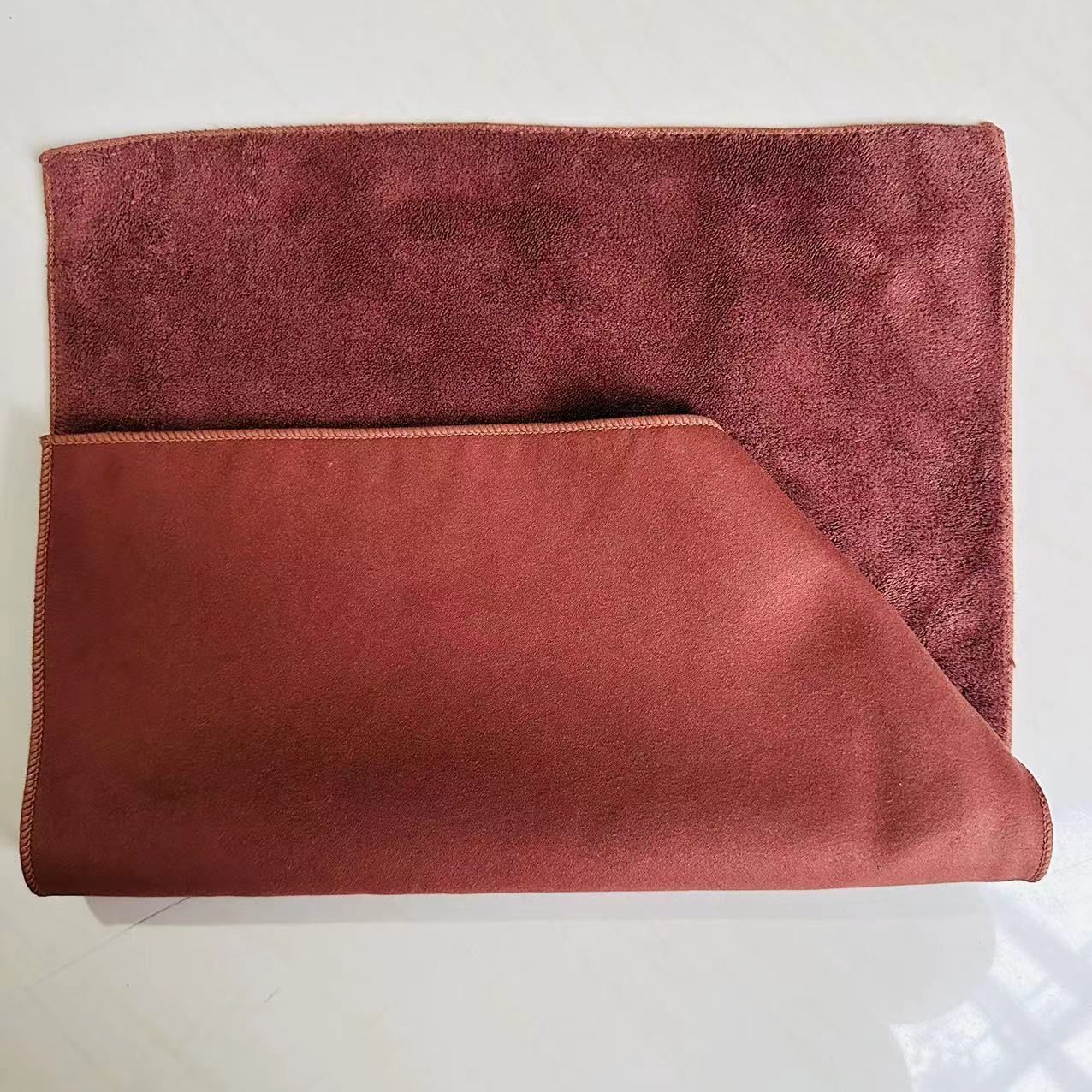 0193 Тряпочка для стекол микрофибра/замш коричневая 30*30 500 gsm 4870252391418