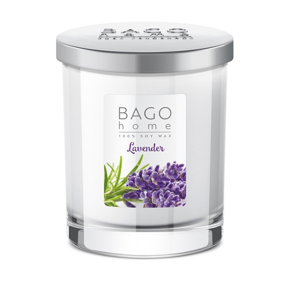 BAGO HOME Свеча в стекле 132 гр Лаванда 4630030290155