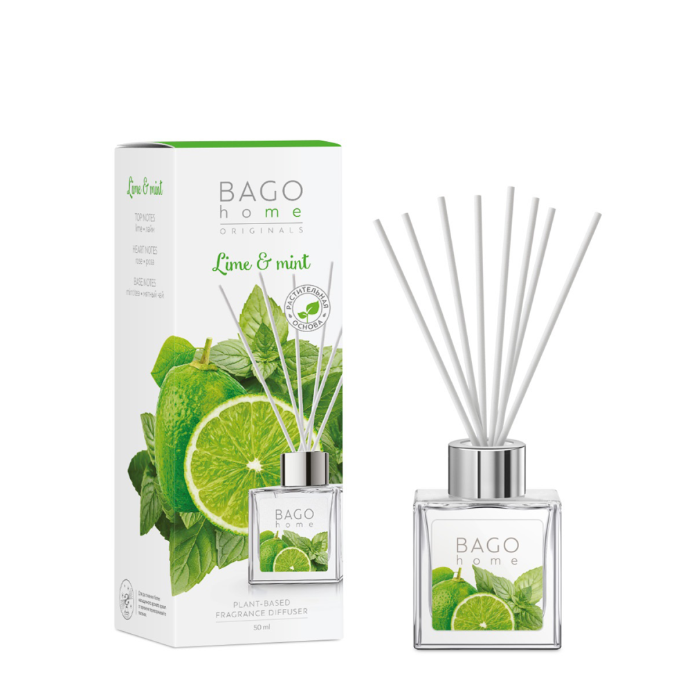 BAGO HOME диффузор 100 мл МЯТА И ЛАЙМ 4680178850599