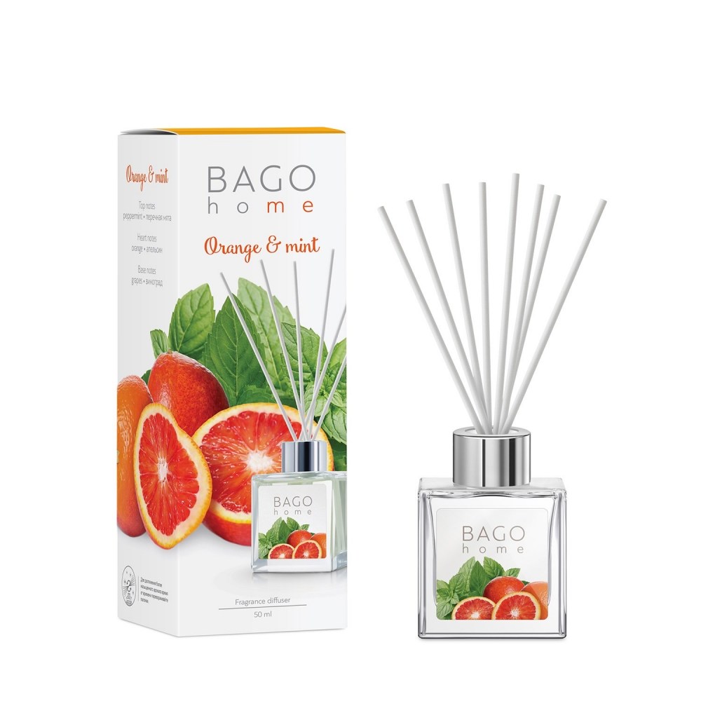 BAGO HOME диффузор 100 мл АПЕЛЬСИН С МЯТОЙ 4630030295938