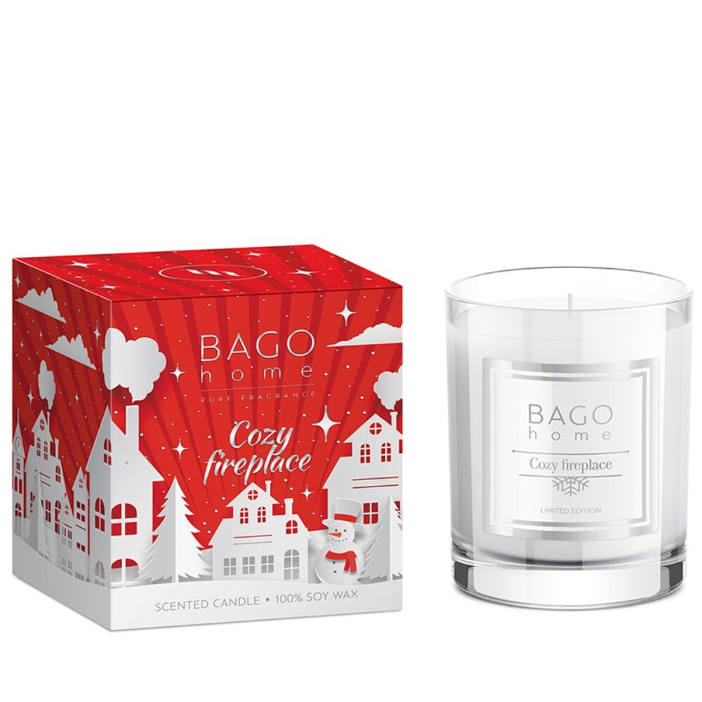 BAGO HOME НГ Вечер у камина свеча стекл. 132 г 4630030298458